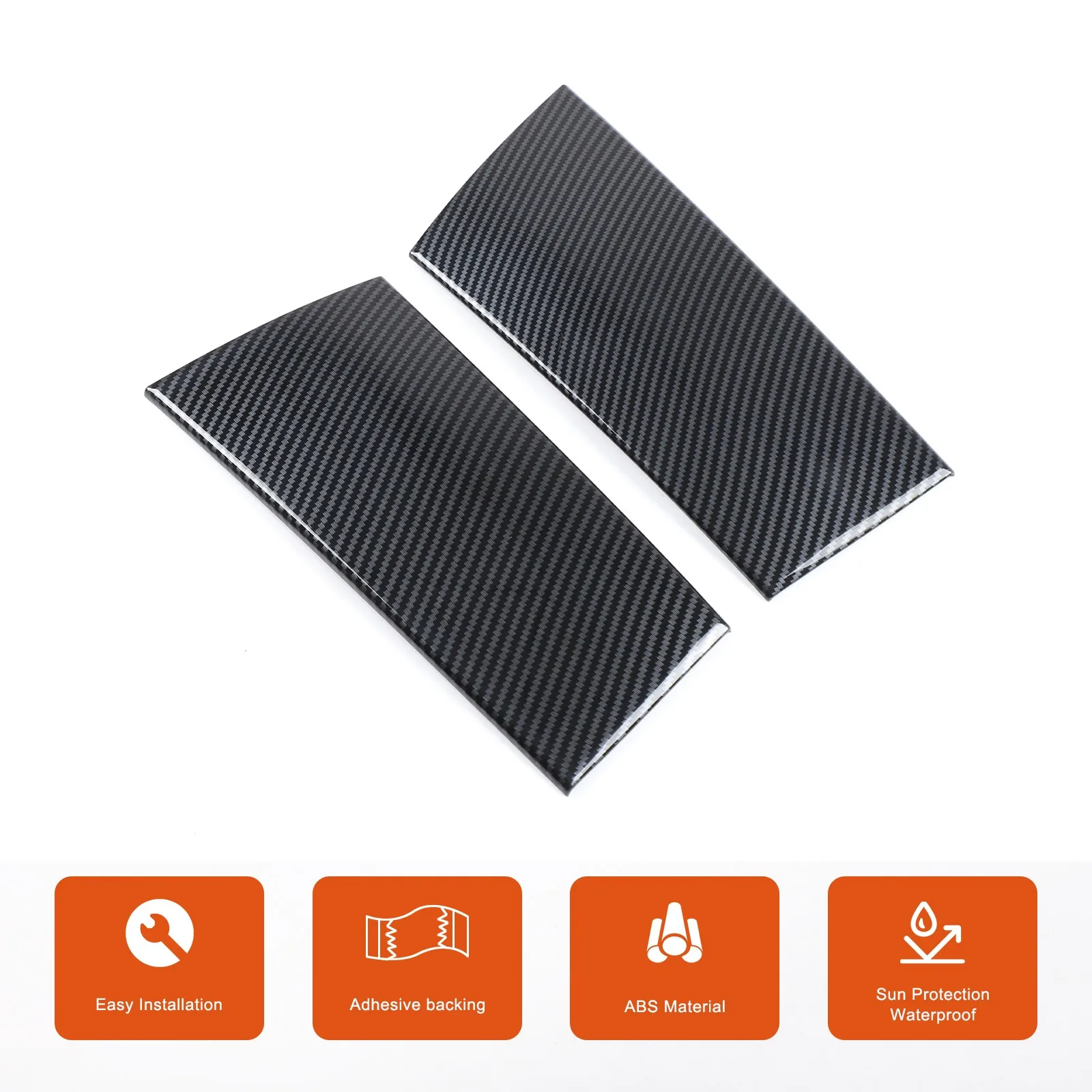 2PCS ABS Carbon Style Window Center Post Pillar Decorative Cover For Nissan 350Z 2003-2006 Exterior Center Pillar Sticker Kit