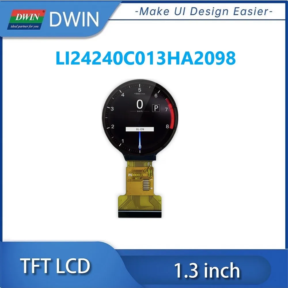 Dwin-Écran LCD TFT circulaire, technologie IPS, 1.3 pouces, 240x240, 200nit, RVB, 18 bits, GC9A01A, IC