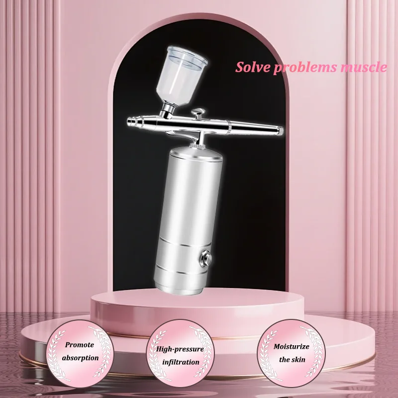 Andheld High Pressure Oxygen Water Jet Oxygen Injection Spray Facial Steamer Mist Nano Oxygen Injector
