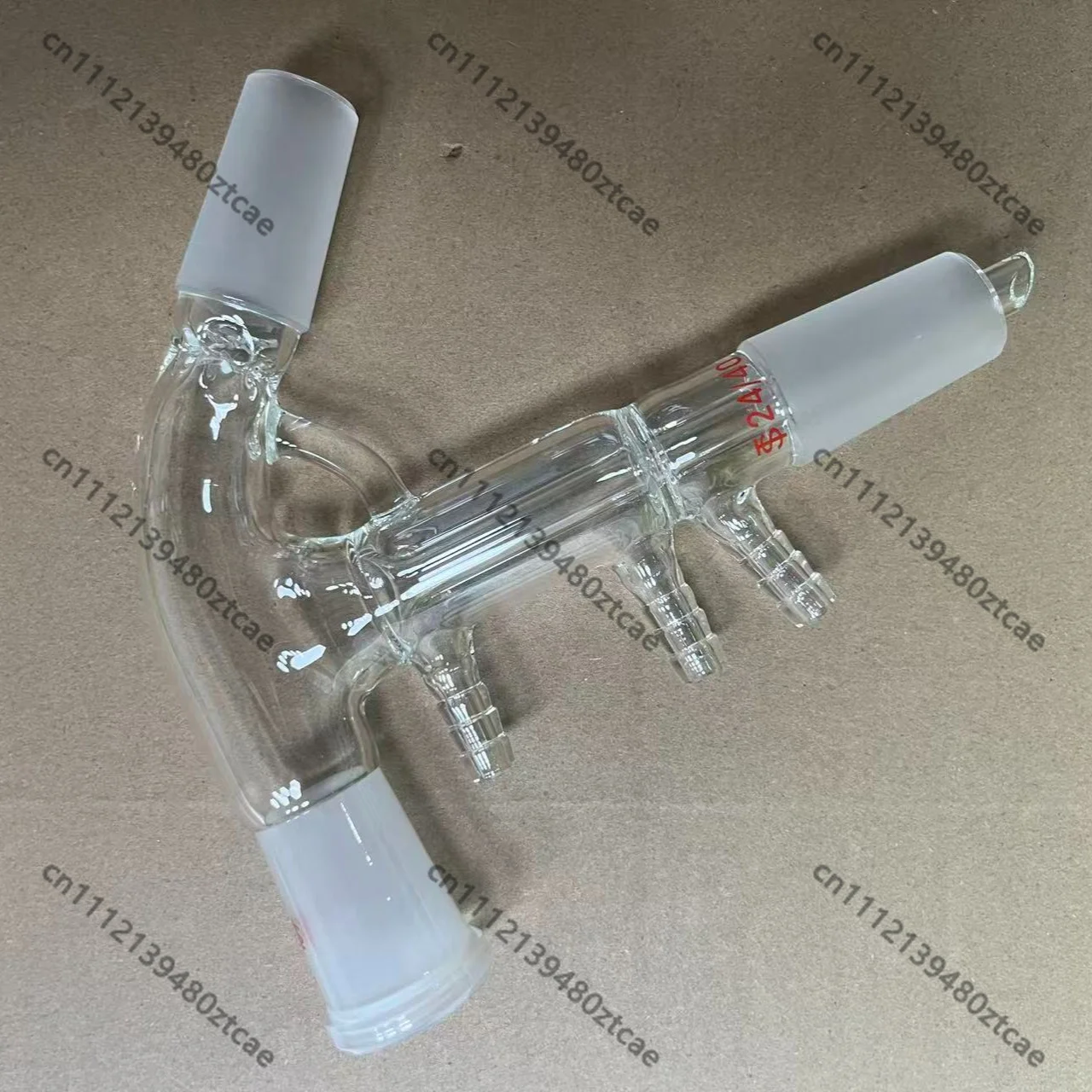 19/26 Ground Joint Distillation Tube Vertical Thorn Type Fractionating Head Lab Mini Distillation Connector Fitting