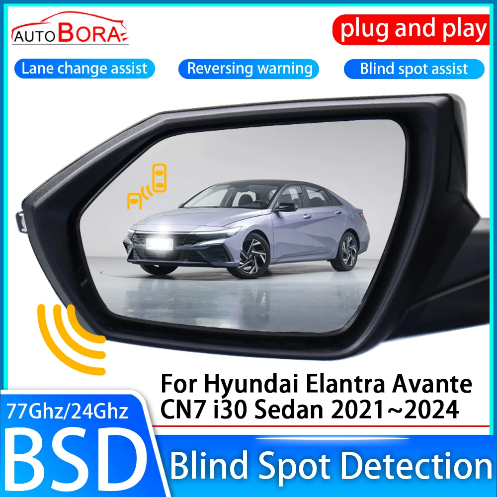 

Car Blind Spot Detection System BSD BSA Sensor Drive Rear Mirror Monitoring for Hyundai Elantra Avante CN7 i30 Sedan 2021~2024