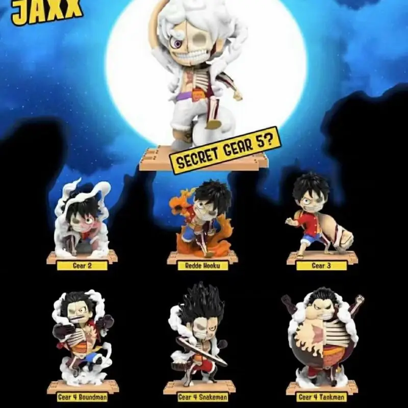 Spot Mighty Jaxx One Piece Anime Figure Half Anatomy Blind Box 6th Generation Bullet Top Battle Luffy Handheld Model Toy Gift