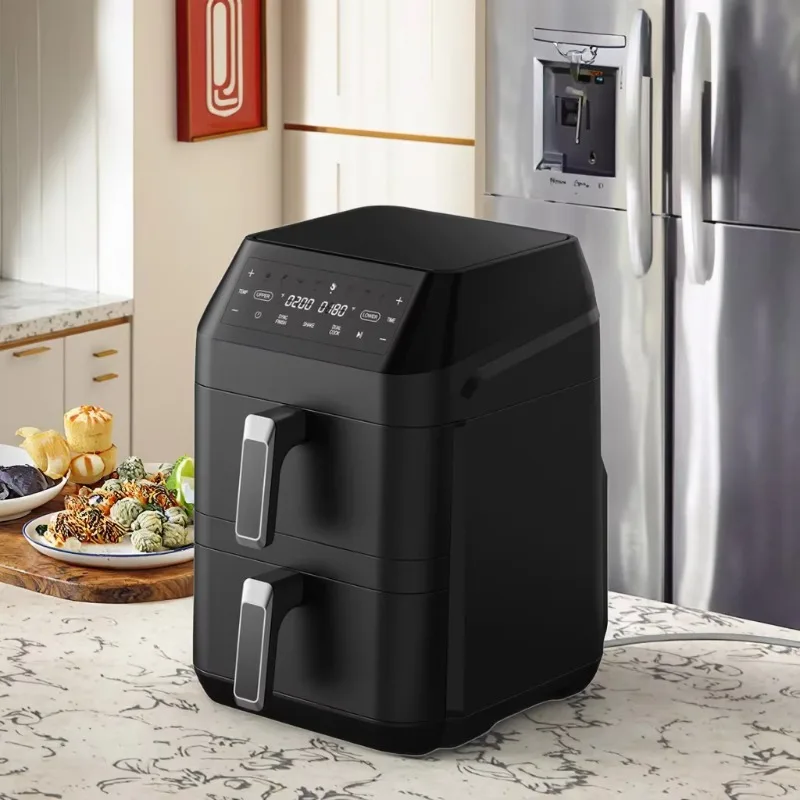 Airo 12L Large Capacity Electric Air Fryer with Touch Screen Double Pot Square Shape for Home Use Cross-Border Wholesale