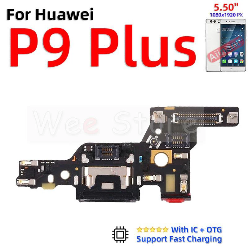 AiinAnt Charger Dock Connector Port Fast Charging Board Flex Cable For Huawei P8 P9 P10 Lite Plus 2016 2017 Phone Parts