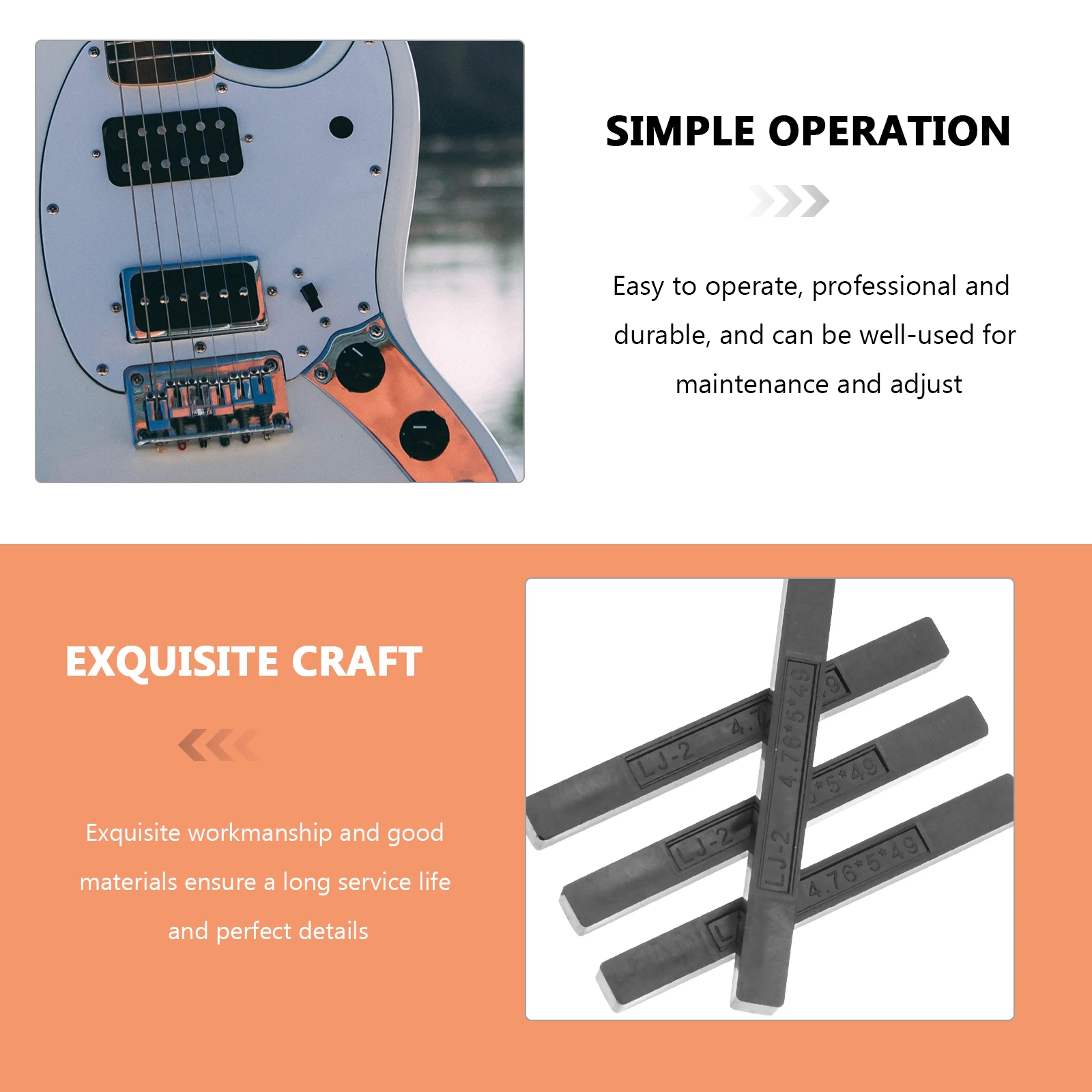 

4 Pcs Electric Guitar Base Strip for Bass Parts Equipment Fixed Rod Hardware