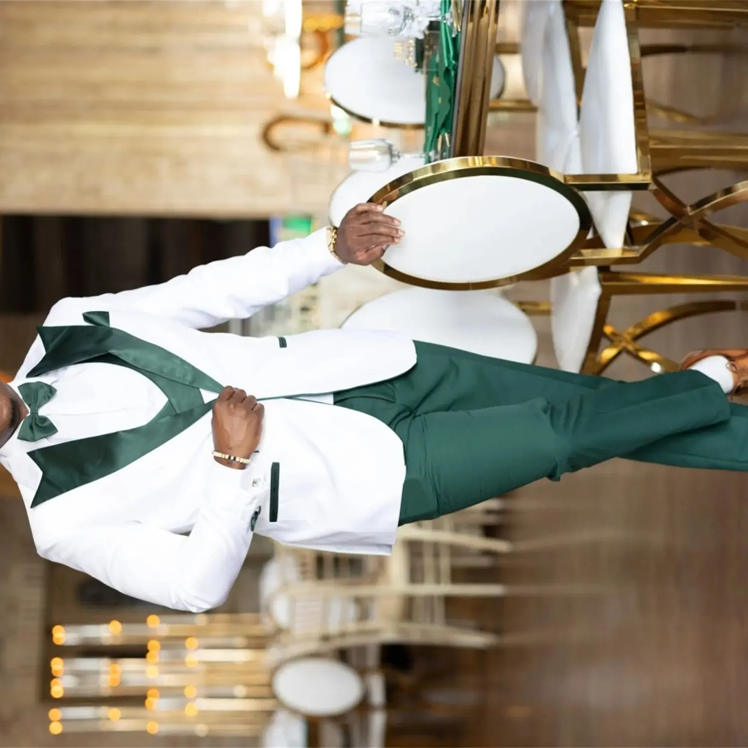 

Зеленые свадебные костюмы по индивидуальному заказу для мужчин, костюм для жениха с пиковыми лацканами на одной пуговице, костюм Homme Mariage, пиджак-смокинг, костюм из трех предметов, куртка +