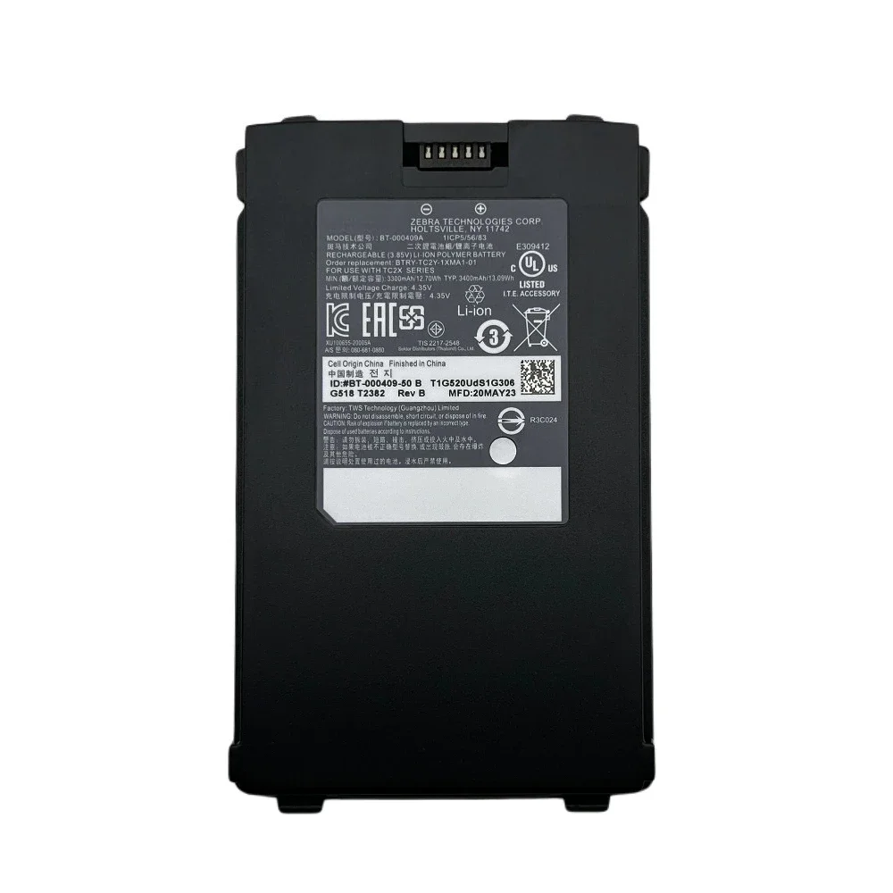 BT-000409A 3.8V 3300mAh/5000mAh BTRY-TC2Y-1XMA1 Li-ion Replacement Battery for Zebra TC21 TC26 TC210 TC210K TC26AK Scanner