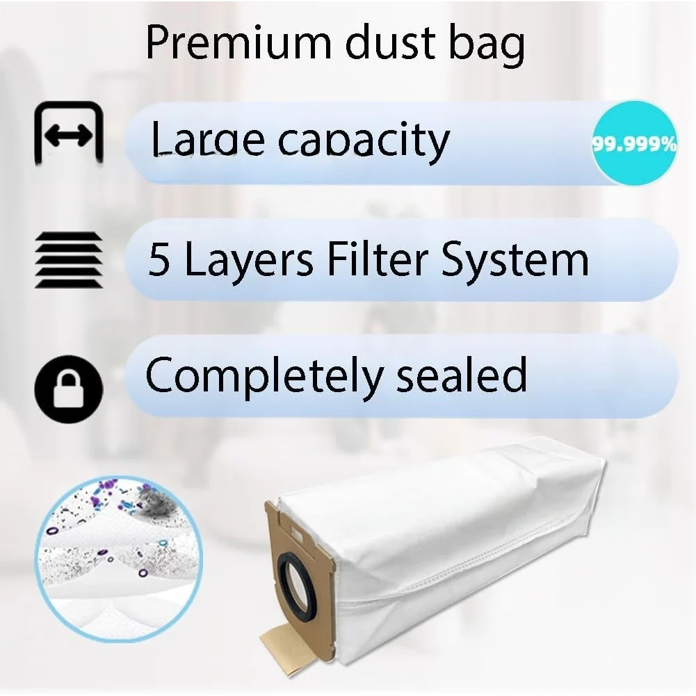 Vacuum Cleaner Dust Bags Compatible with For Dreame For Z10 Z20 Station H30 for Model 5 Layer Filtration 10 or 15 Pack