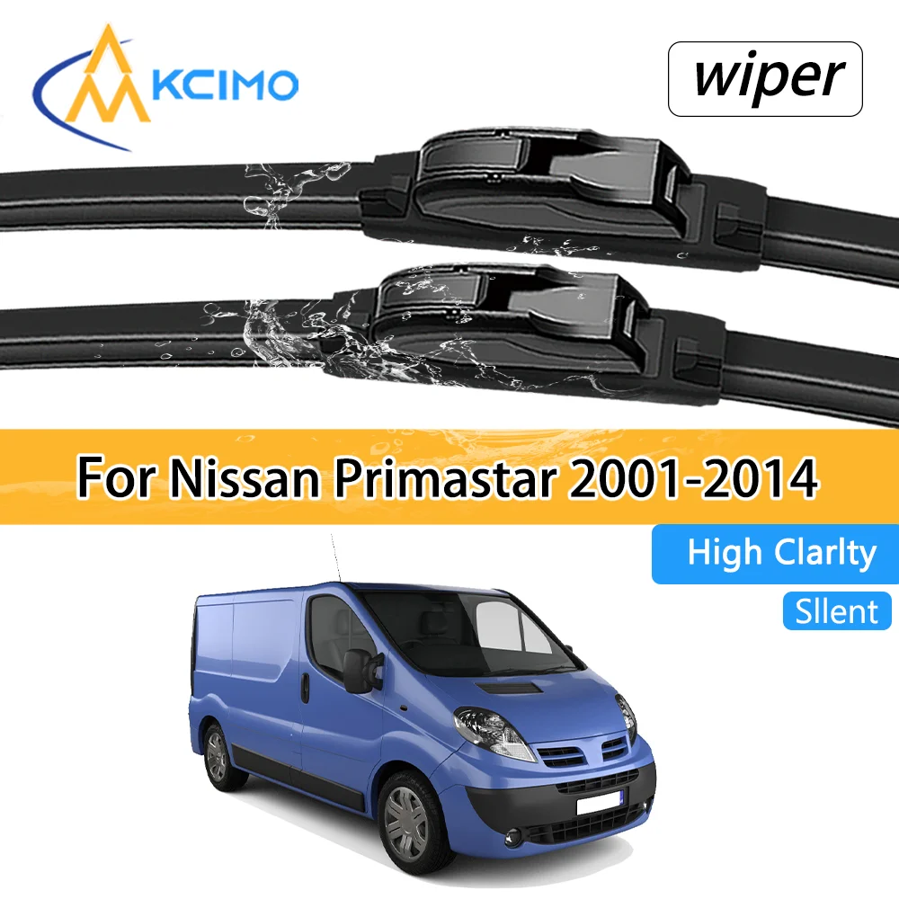 2Pcs Car Front Wiper Blades For Nissan Primastar 2001-2014 Crystal Clear Visibility & Enhanced Driving Safety