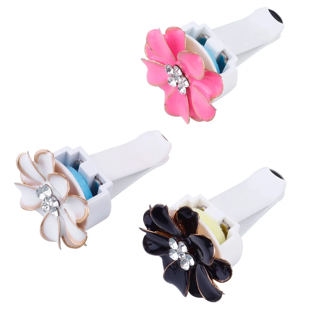 

3 Pcs Car Vent Clip Flower Shape Diffuser Durable Beautiful Air Freshener Plastic Environmental Friendly Car Accessories