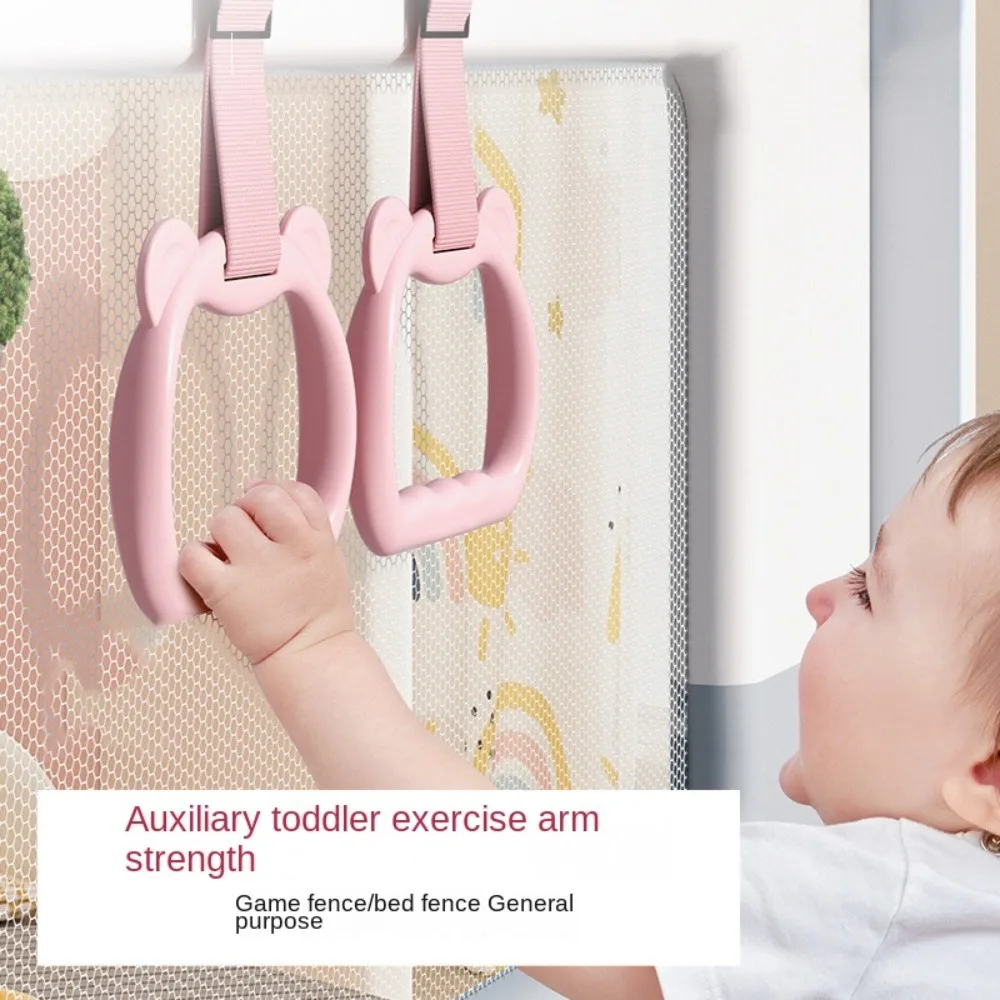 

Stroller Ring Baby Pull Ring Plastic Hanging Ring Baby Crib Hooks Solid Color Bed Accessories Pull Ring for Playpen