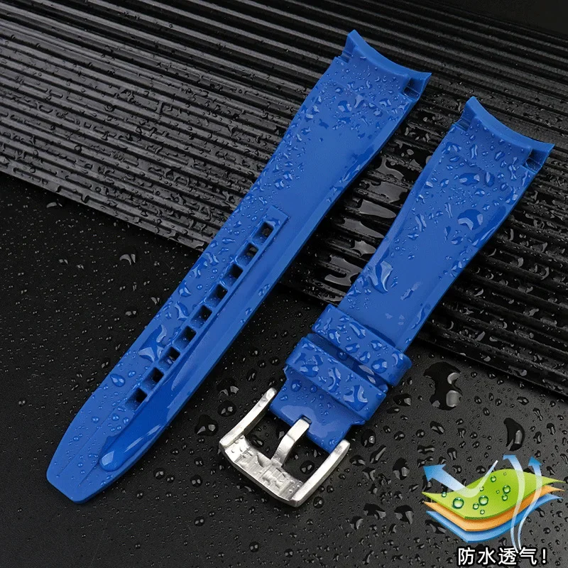 Curved End Silicone Strap 20mm 22mm for Citizen Waterproof Rubber Watch Band for Omega for Swatch Bracelet for Rolex Men Women