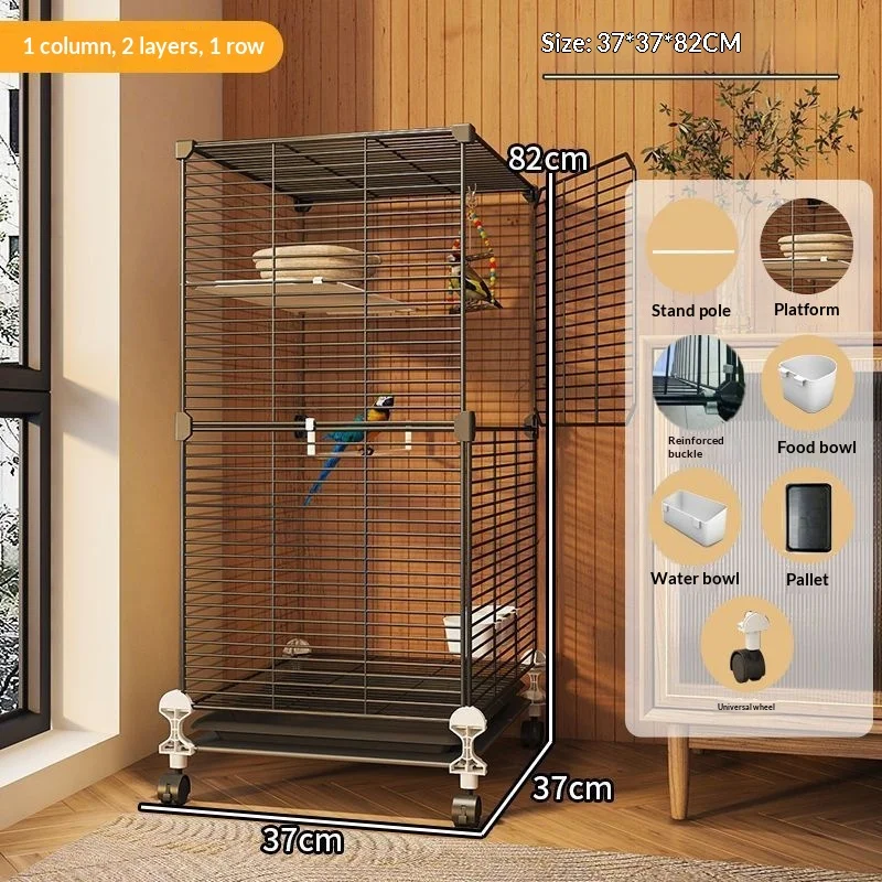 Large Parrot Cage Home Use Splashproof Luxury Villa Style Aviary Bird Cage Decoration Parrot Cage Bird Cages Accessories