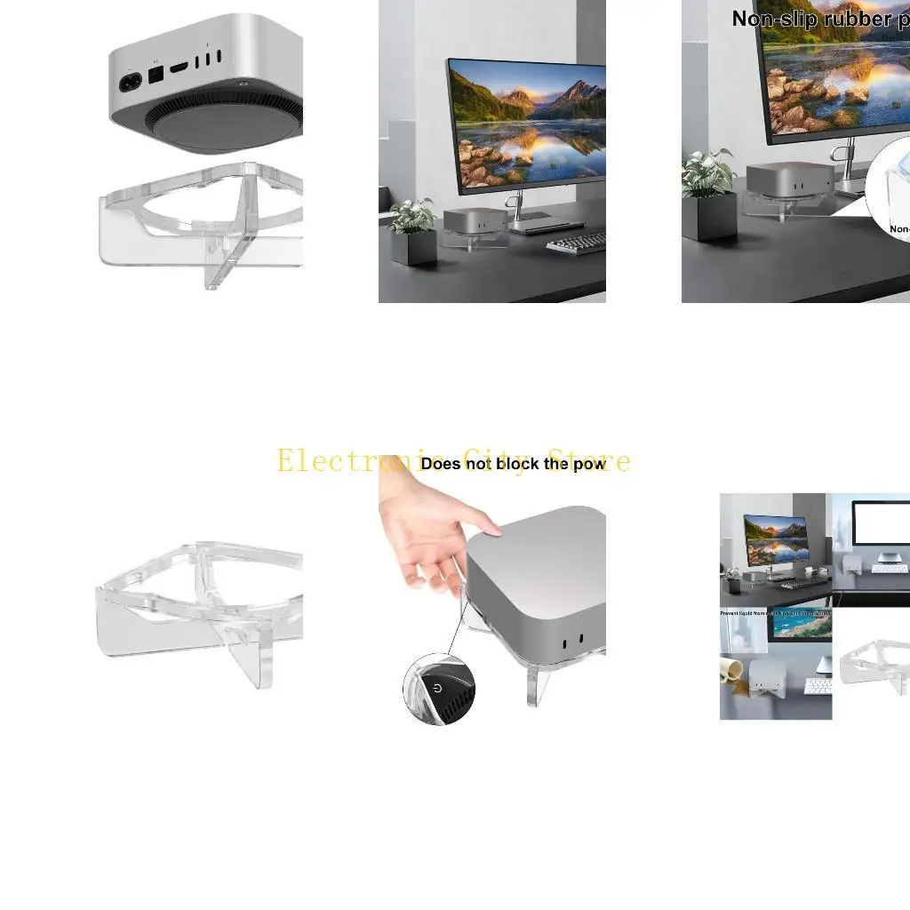 

Acrylic Heat Dissipation Base Bracket External Switches Button Hollow Ventilation for mini Host Bracket HU8D
