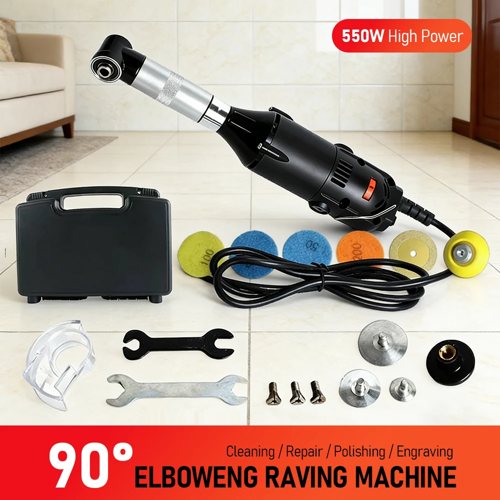 

Mini 90° Right Angle Grinder 550W Electric Handheld Die Grinder for Tile Cutting, Seam Cleaning & Polishing