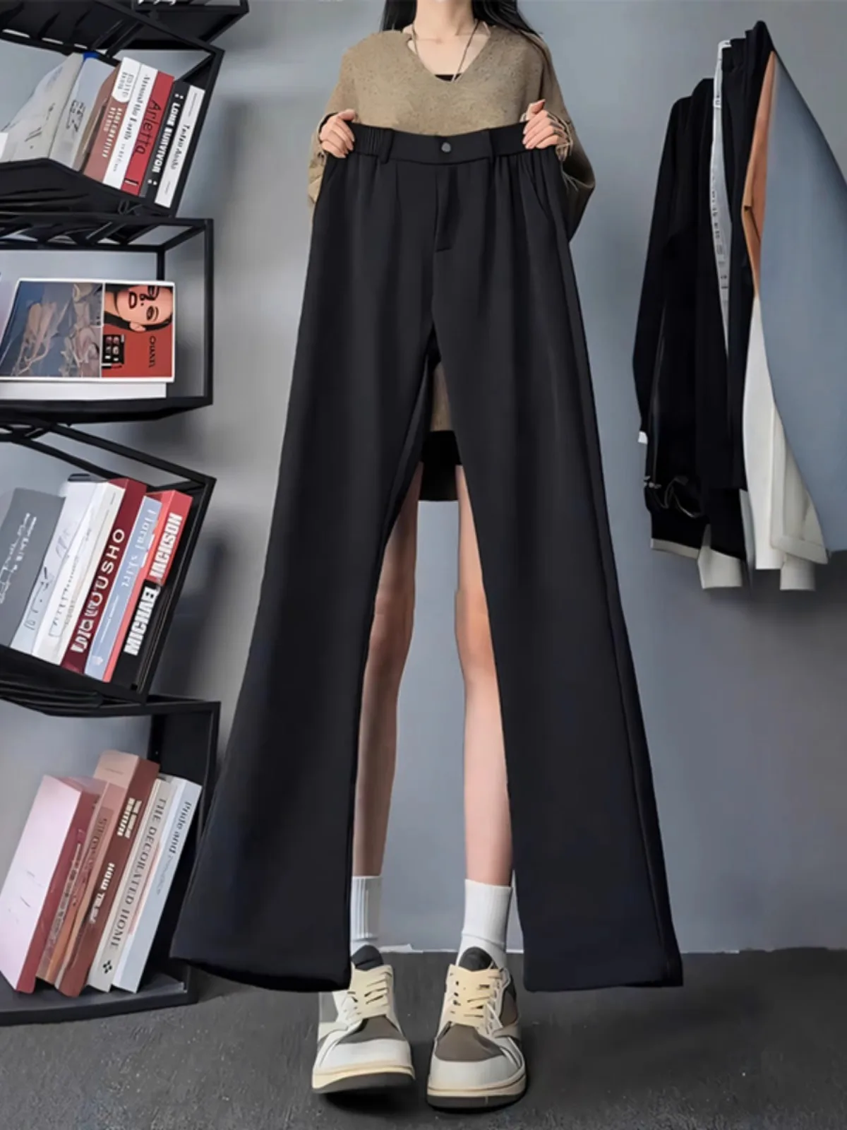 

Cleanfit Bla Knife Straight Leg Men's Casual Pants Spring Autumn Faion Brand High Waist Trousers Slim Fit Flared Pants