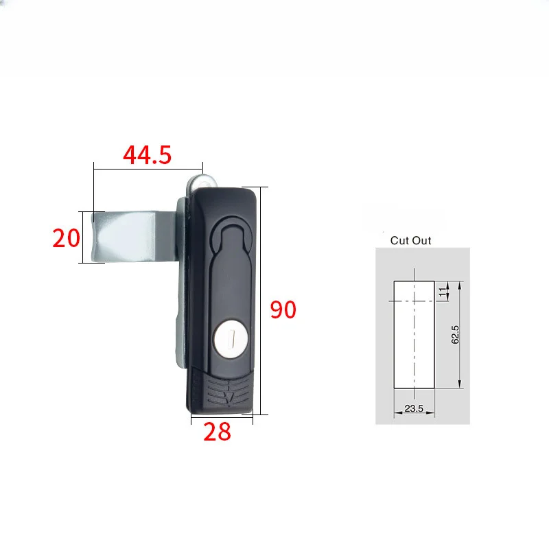 AB302 Distribution Cabinet Lock Flat Lock Distribution Box Control Cabinet Lock Black Distribution Cabinet Door Lock