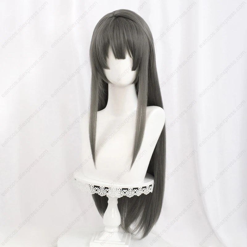 Anime Mai Sakurajima Cosplay Wig 90cm Long Straight Grey Wigs Heat Resistant Synthetic Hair