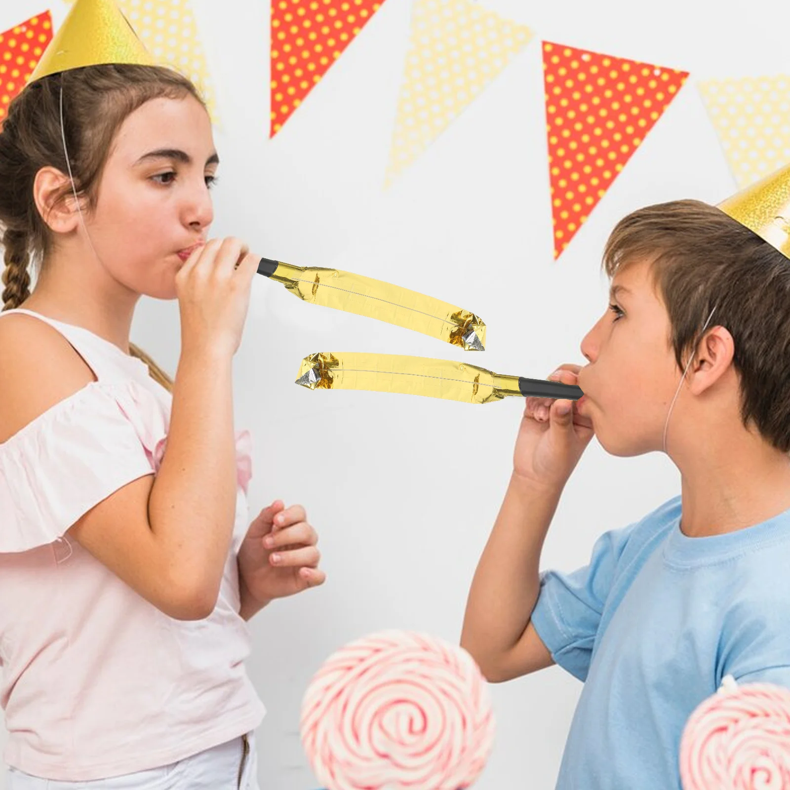 

100 Pcs Blowout Party Favors Birthday Noisemaker Blowouts Blower Horns Whistles