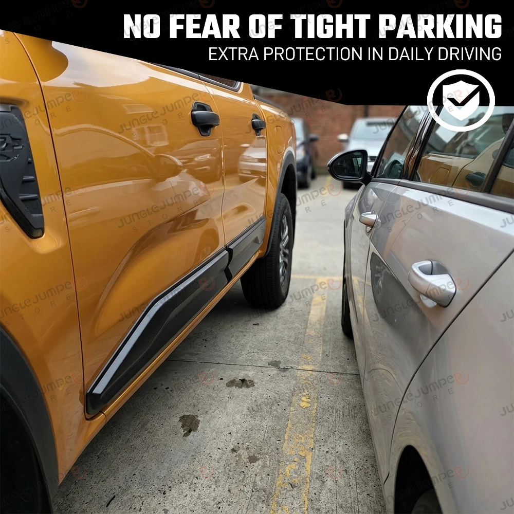 Side Door Cover Body Cladding For Ford Ranger Next-Gen T9 2023+Double Cab Protector Cover Trim Wildtrak XLT XLS Car Accessories