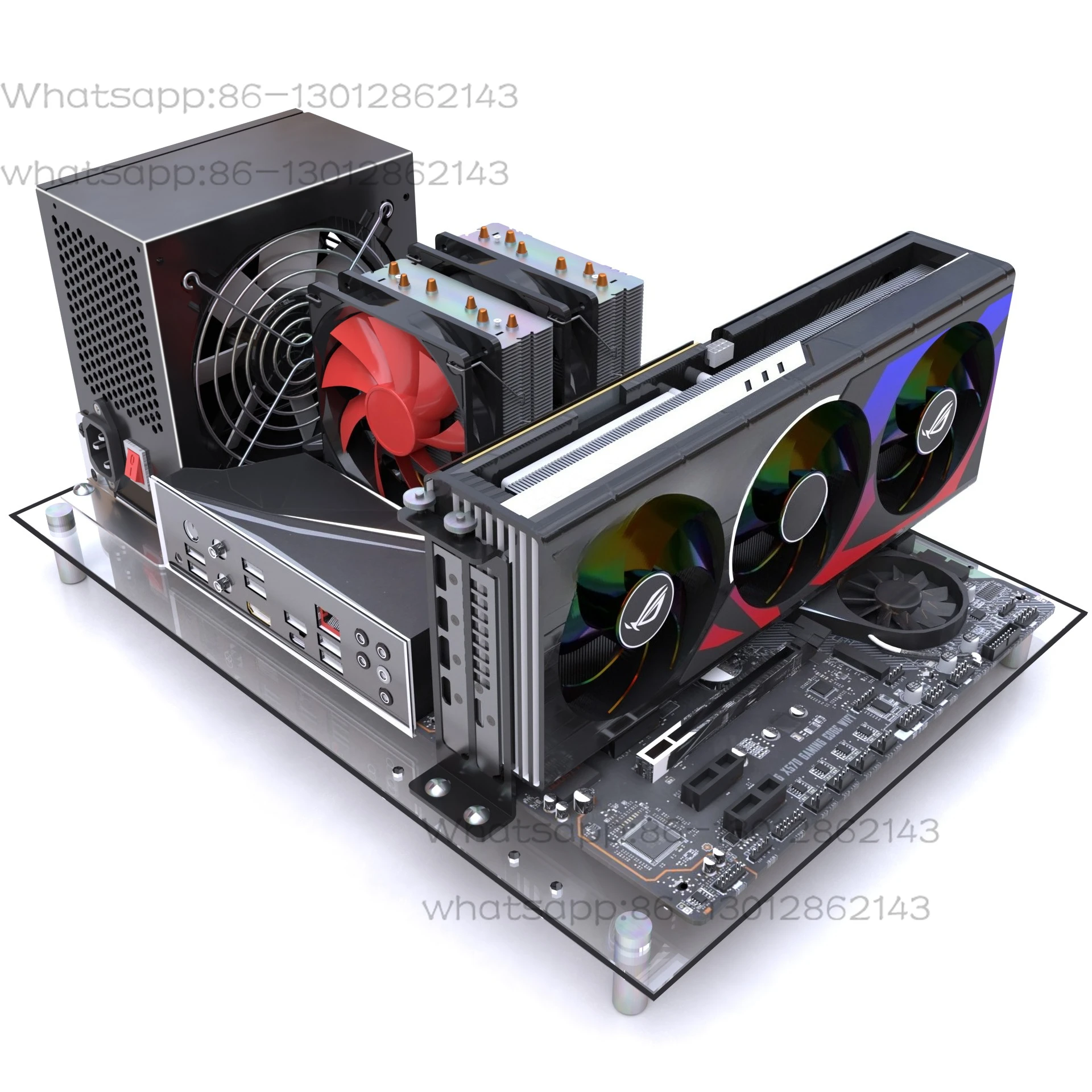 

Fully transparent plexiglass open chassis main board bracket studio computer chassis super heat dissipation X79X99