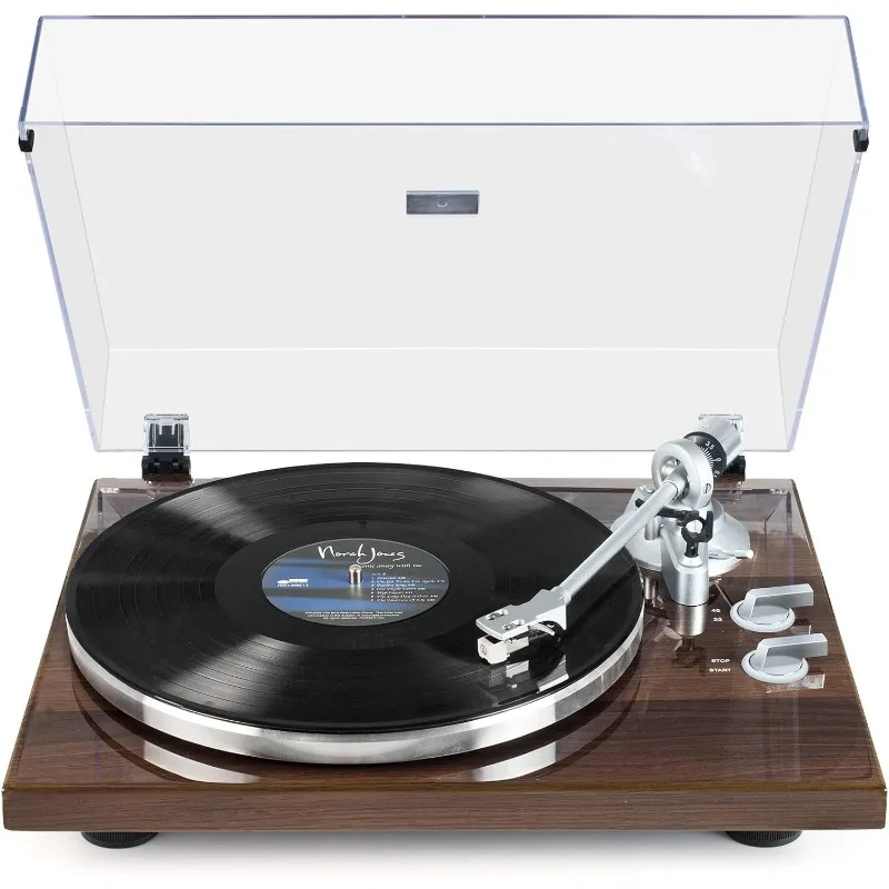 

Turntables Belt-Drive Record Player with Wireless Output Connectivity, Vinyl Player Support 33&45 RPM Speed Phono Line USB