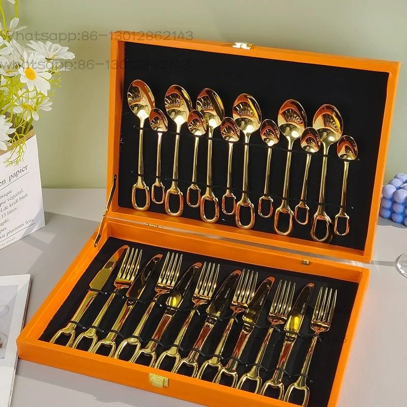 Thickened stainless steel steak knife and fork spoon set Western knife and fork tableware two-piece set Fork four-piece set