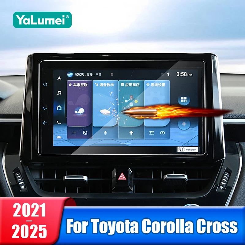 

For Toyota Corolla Cross XG10 2021 2022 2023 2024 2025 Hybrid Car Tempered Glass Navigation Screen Film Accessories
