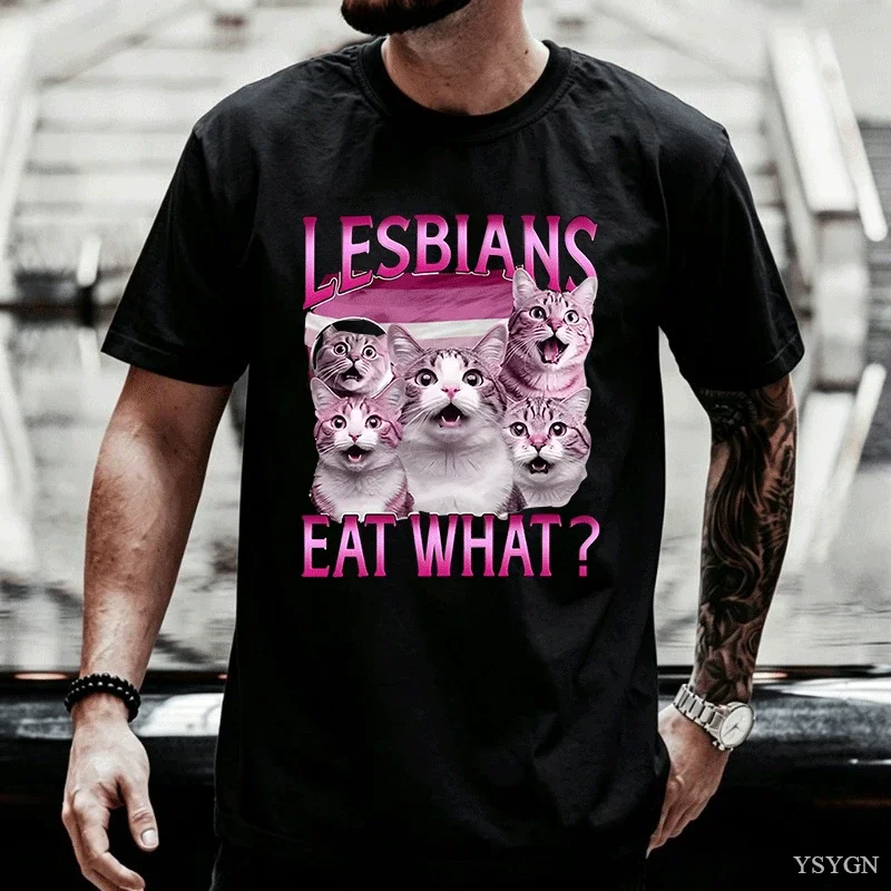 Lesbians Eat What Printed T-shirt LGBT Funny T Shirt Vintage P Lesbian Tshirt Casual Men Women Tees Streetwear 2026 New Model Sh