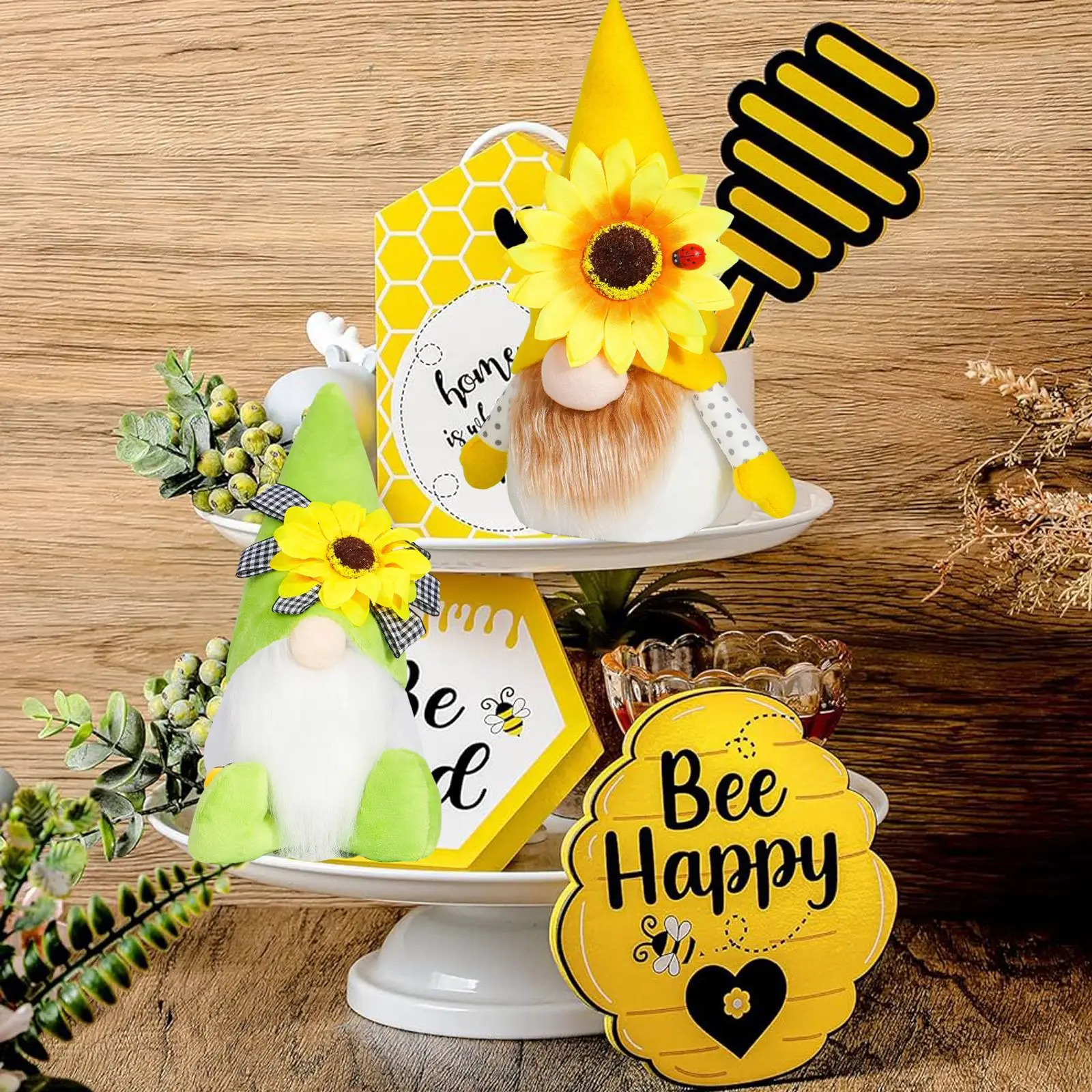 Muñeca sin rostro de verano, gnomo, girasol, elfo, gnomo, Goblin, colores de otoño, barba larga, adorno de estatuilla