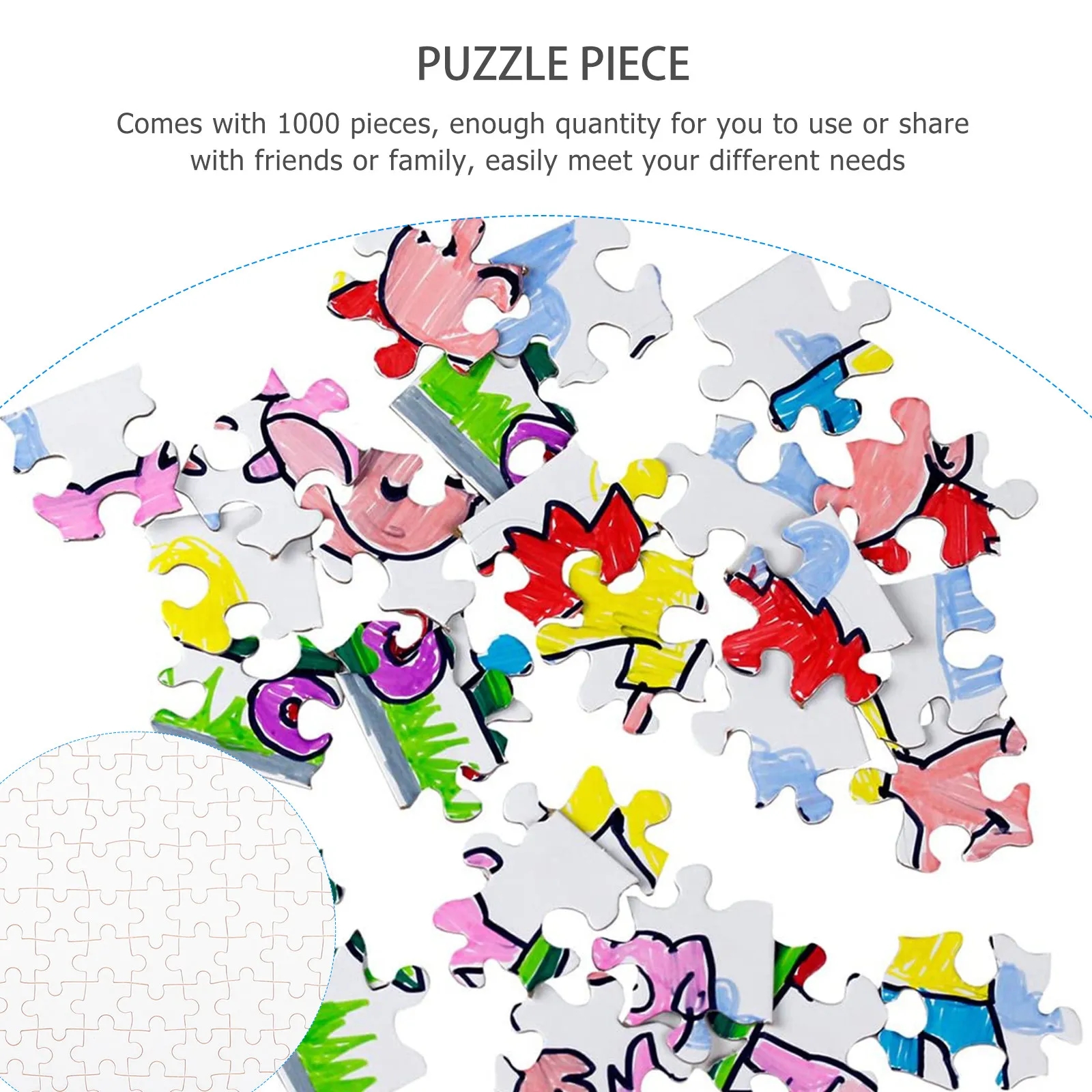 

1000Pcs Blank Wood Puzzle Pieces Heat Transfer DIY Craft Supplies for Custom Photo Printing Party Invitations Decor Gifts Kids