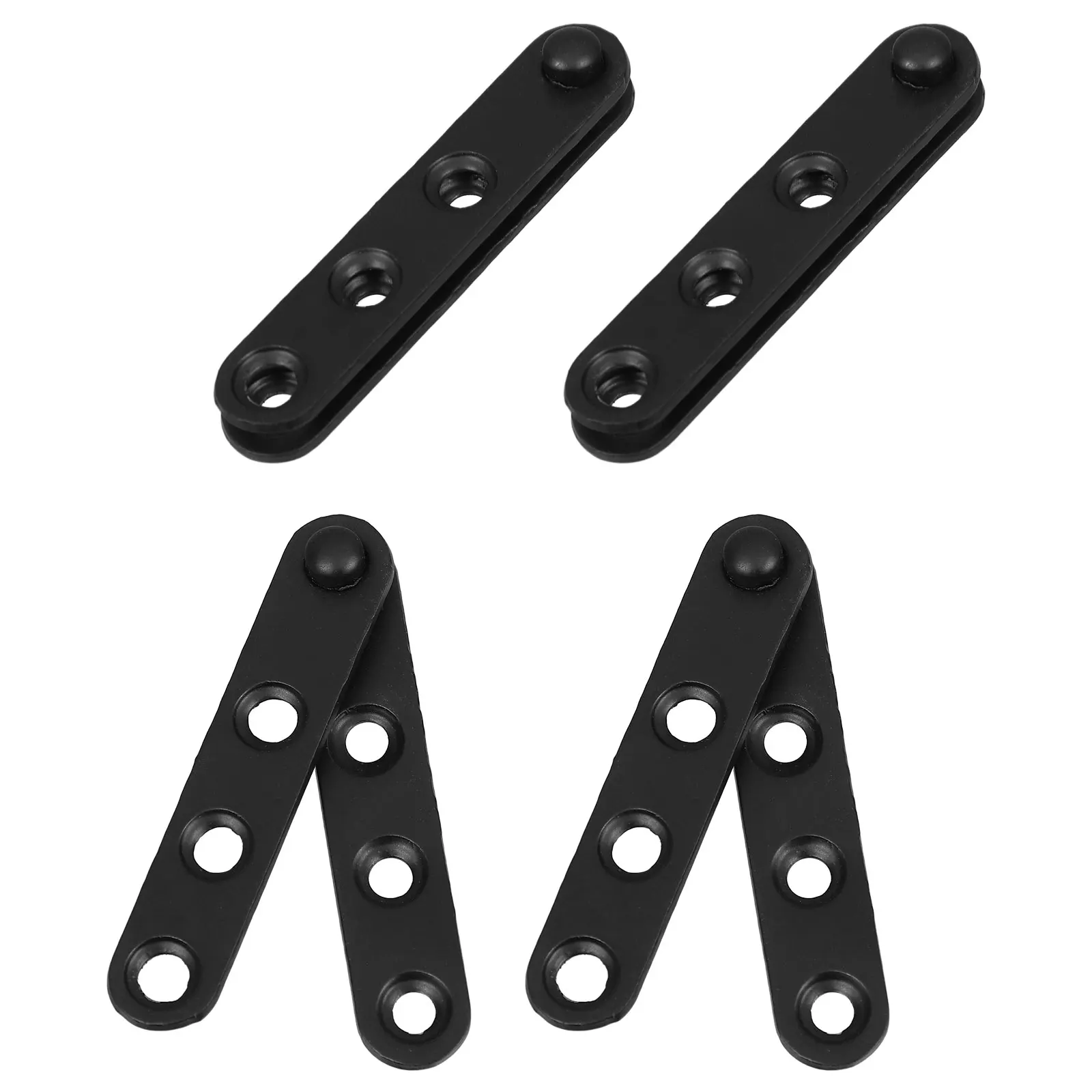 

4pcs Straight Brackets Black Metal Mending Plates For Wood Fence Cabinet Shelf Repair Concealed Hinges Heavy Duty Flat Panel