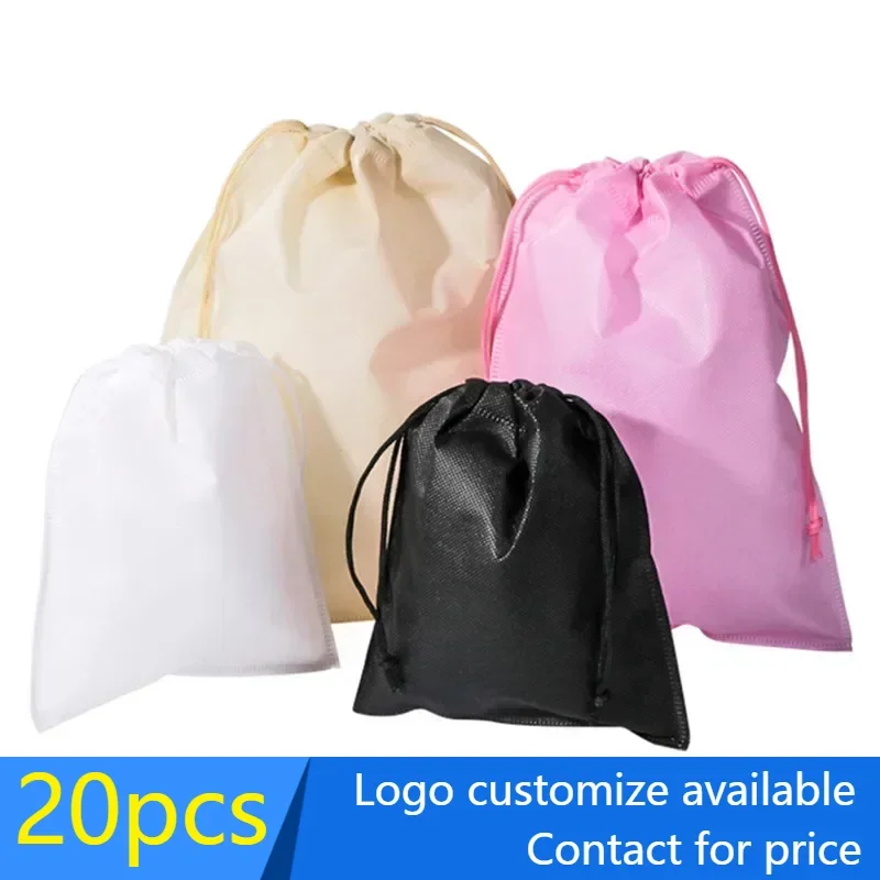 

20 pcs Non-woven Fabric Handbag Colour Blank Strong Portable Transverse Vertical Version Clothing Shopping Bags Gift Packing Bag