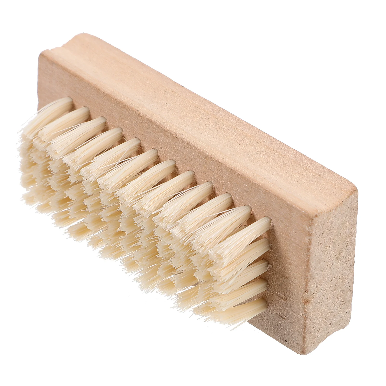 Natural Bristle Wood Brush 10*4.5*4Cm Double Sided Smooth Handle For Spa Oils Hands Feet Washing Nail Care Tool Wooden