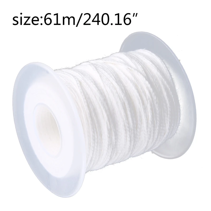 1 Roll 200 Feet 61M White Wick Cotton Woven Wick for Candle DIY And Making Supplies 240in