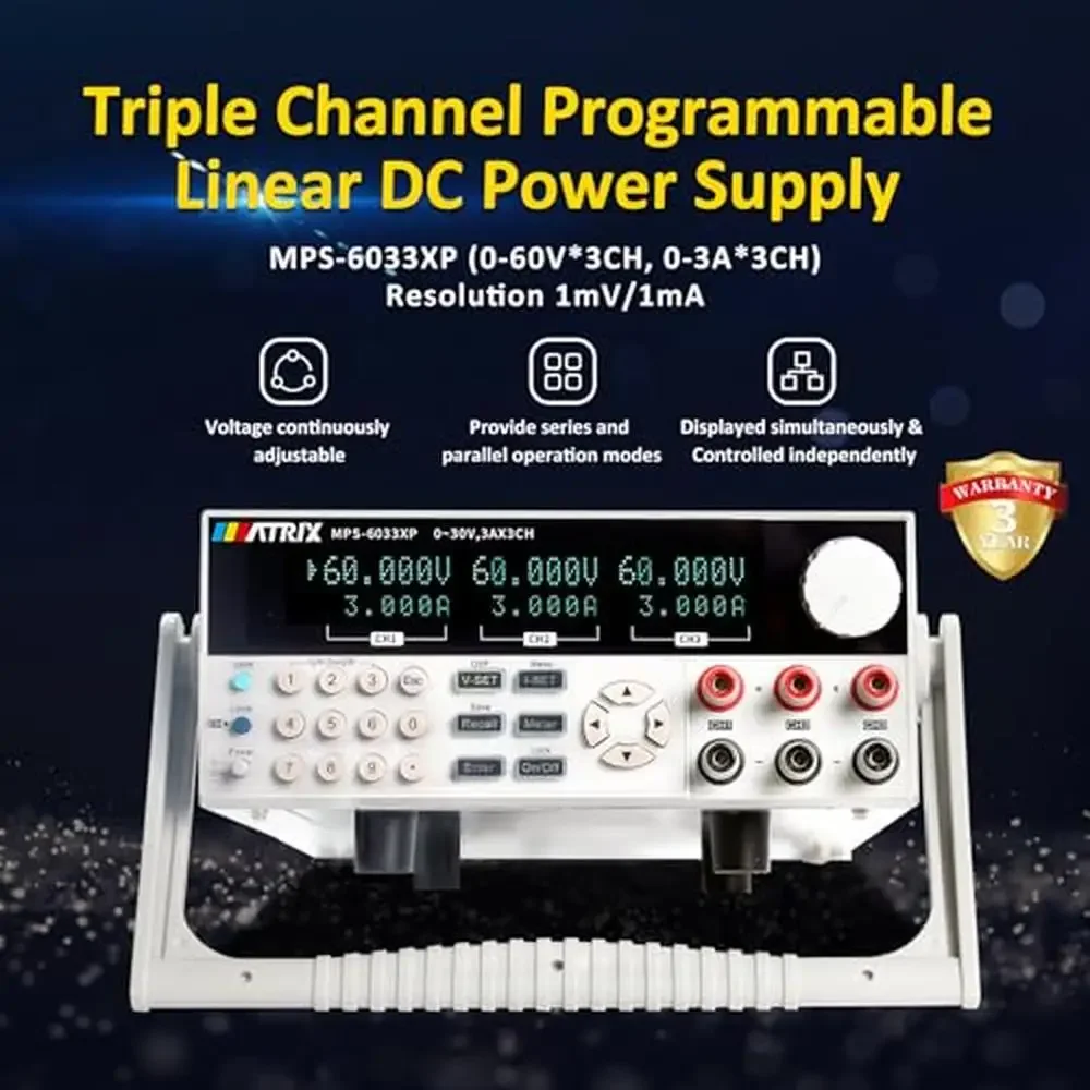 Adjustable Triple Output Bench Power Supply 540W  MPS-6033XP Programmable DC Power Supply High Precision Lab Power Supply 60V 3A