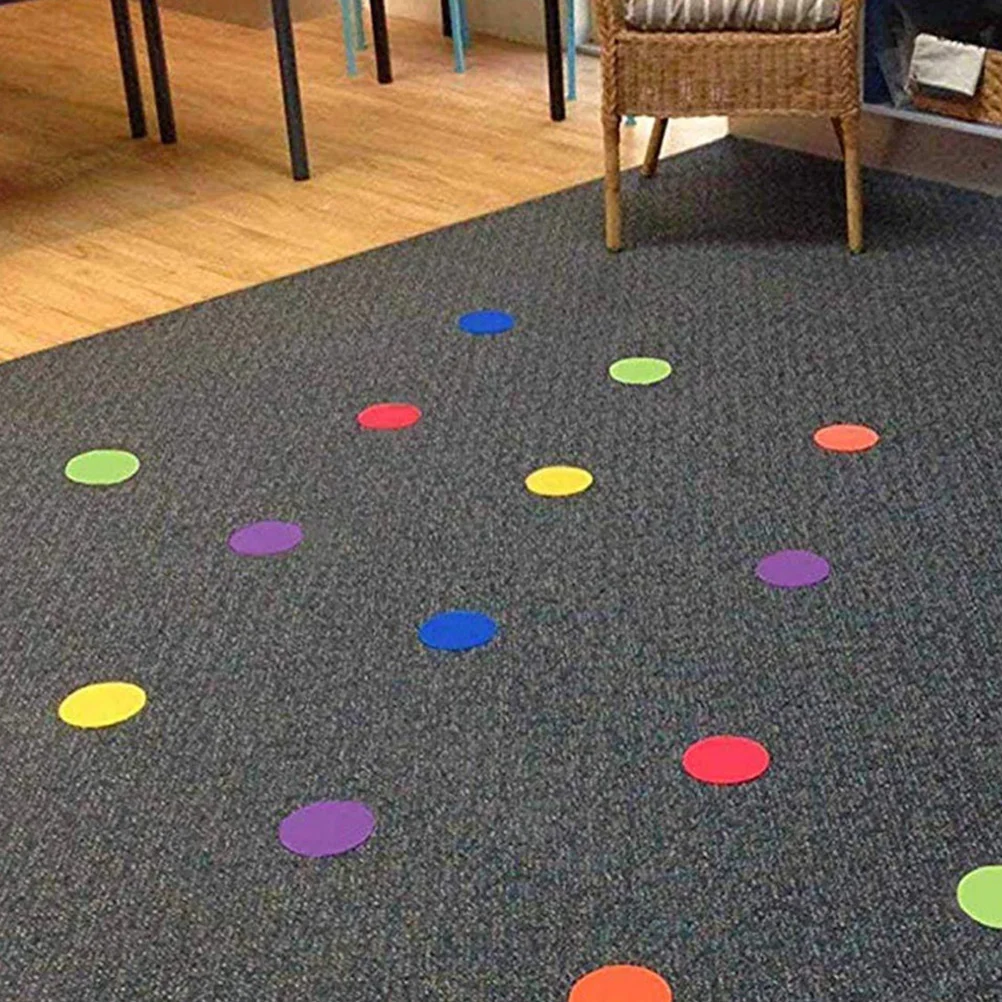 1 set di pennarelli colorati per tappeti circolari, supporto ad anello con gancio facile da attaccare per le zone di formazione scolastica a casa, identificazione del punto del pavimento