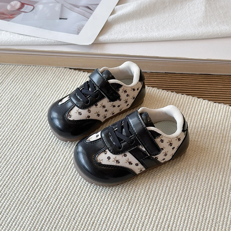Baby Girls Casual Shoes Spring Autumn Children Floral Shoes Comfortable Soft Sole Non-slip Toddler Kids Sneakers