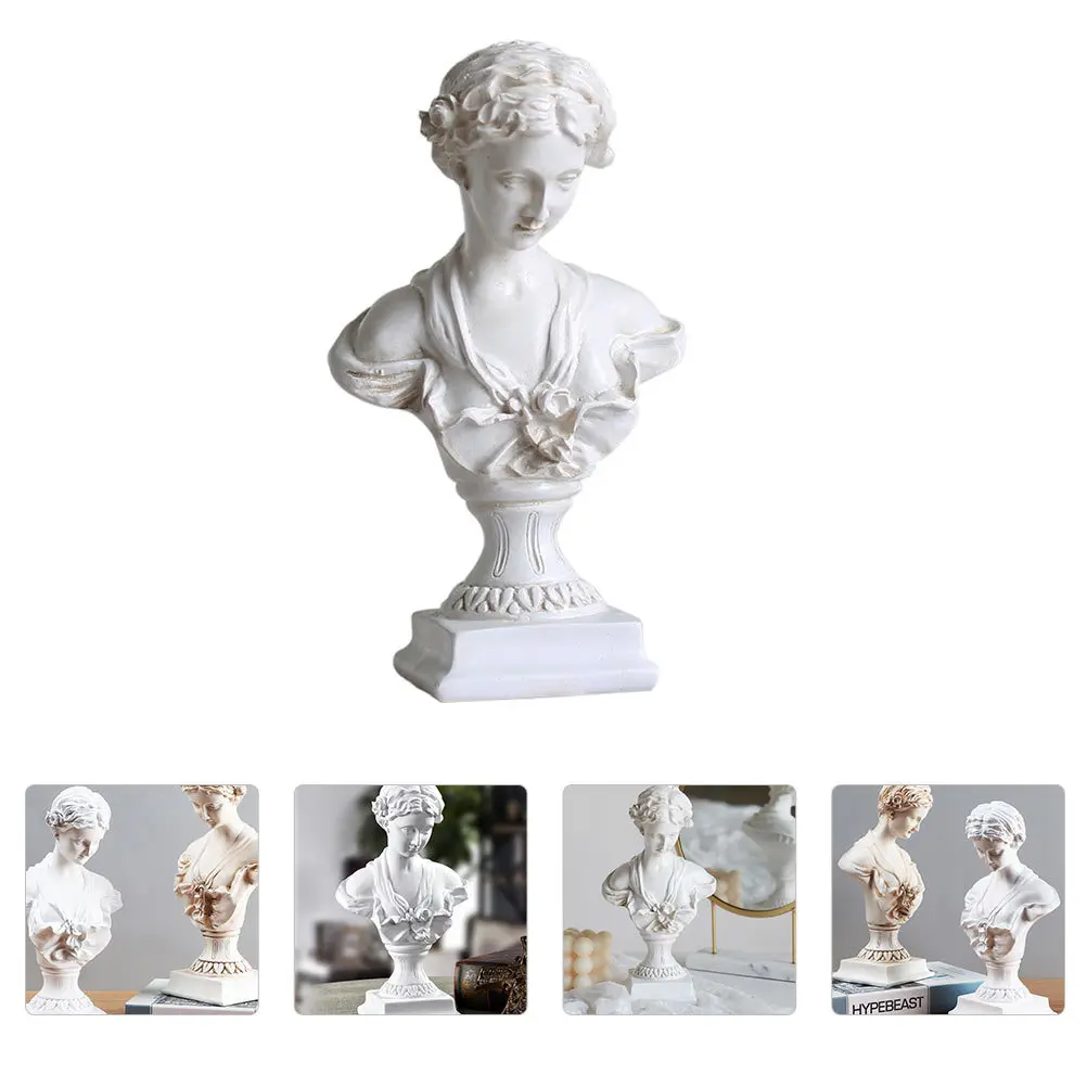 

Bust Statue in Resin Handcrafted Sculpture Art Decor for Desk Home Office Elegant Room Decoration Gift Idea