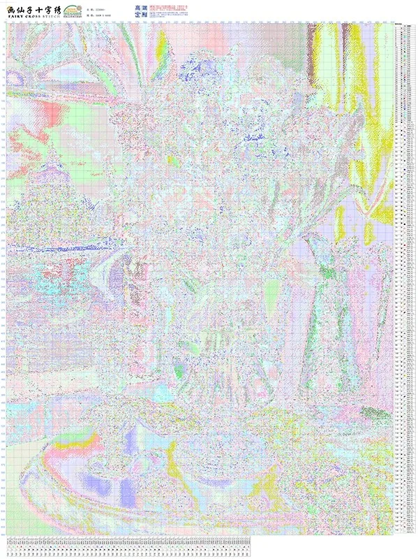 

ZZ3095 14CT Print Canvas Cross Stitch DIY Set Kit Needlework Embroidery 200 Colors