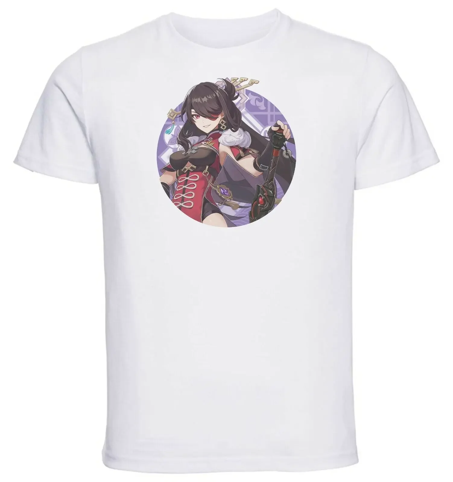 White T-Shirt - White Jersey - Genshin Impact - Beidou Cameo-