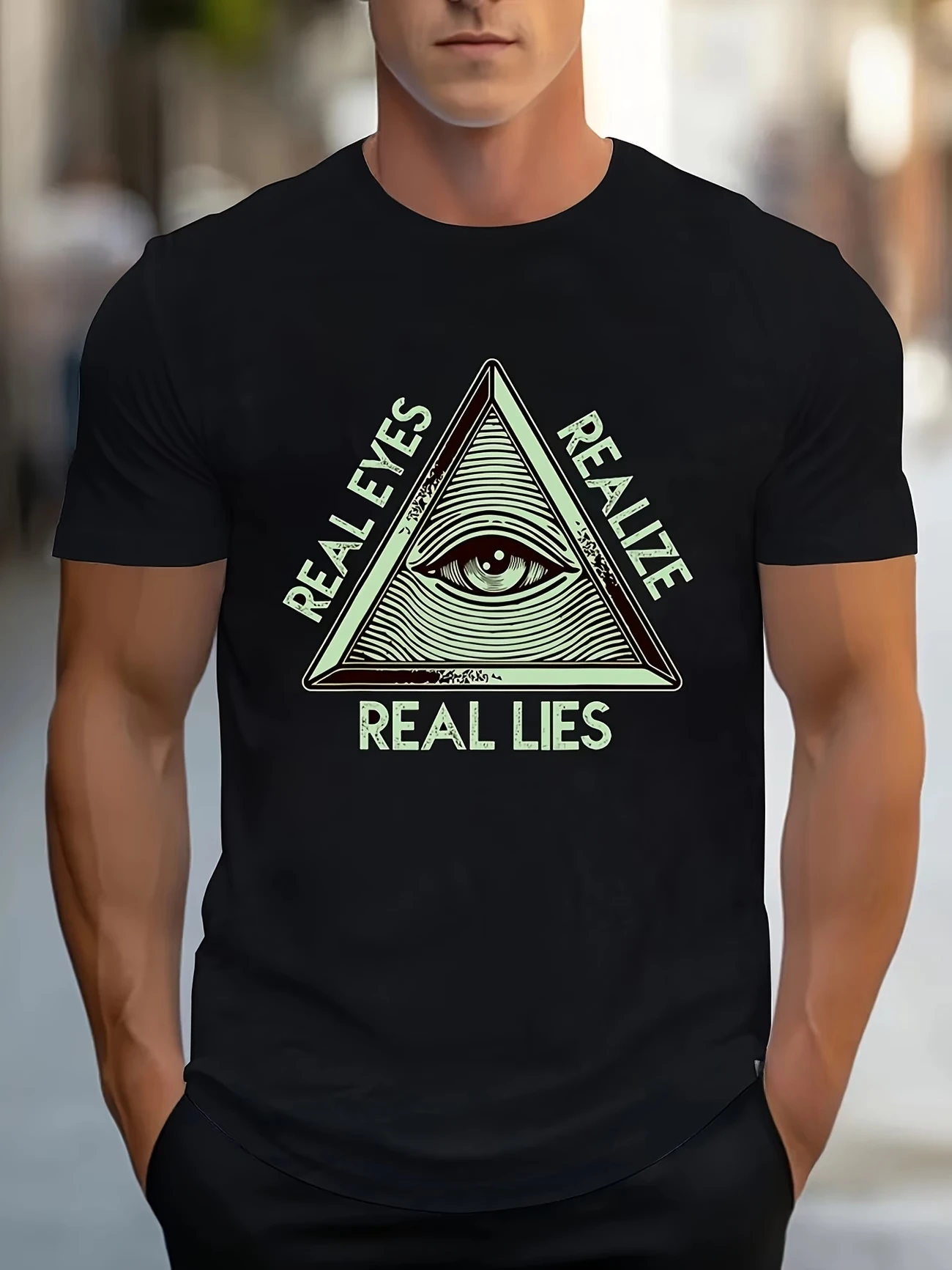 Y2K Novelty Vintage Hip Hop gothic Harajuku Real Eyes Realize Real Lies T Shirt for Men Popular Women Four Seasons Streetwear