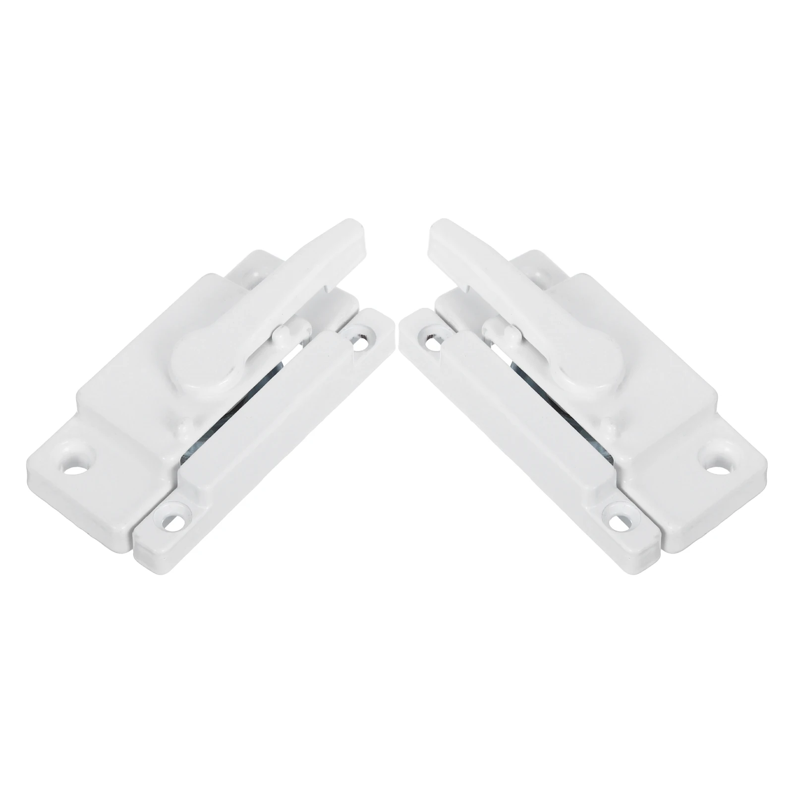

2 Pair Plastic Steel Door Window Locks White Side Hole for Sliding Doors Adjustable Universal Cam Locks with