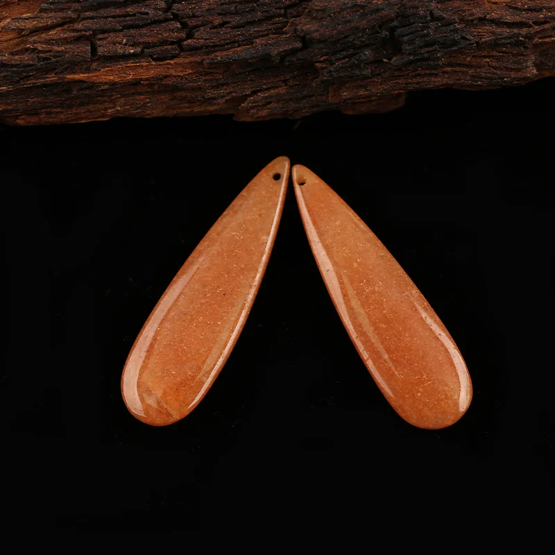 AAA+Artisan-Crafted Handmade Jewelry Water Drop Natural Stone Red Aventurine Earring Bead Accessories For Women