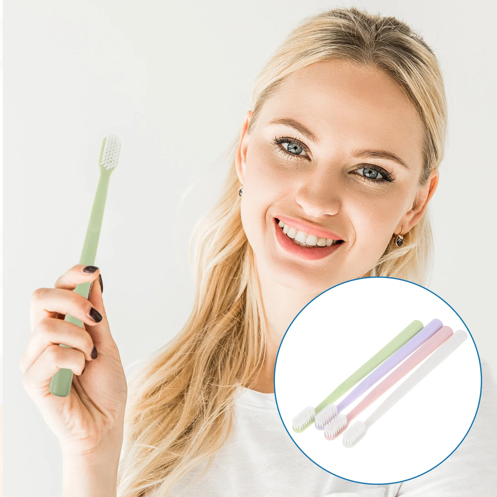 8 قطعة شعيرات ناعمة مجموعة فرشاة الأسنان المحمولة خفيفة الوزن القمح القش فرشاة الأسنان قبعات للتخييم العمل المدرسة النظافة