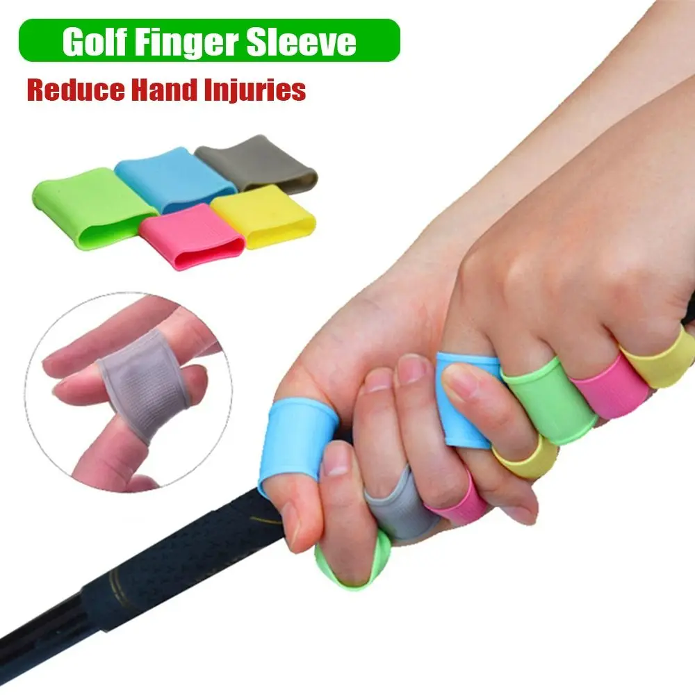 8PCS Silicone Golf Finger Sleeves Finger Band Sports Non-Slip Hand Protector Support for Basketball Baseball Tennis Bowling