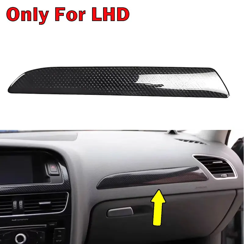 غطاء إطار ديكور داخلي تلقائي من ألياف الكربون ، مسند الذراع LHD ، زخرفة تروس السرعة ، اكسسوارات السيارات لأودي A4 B8 2009-2012 #2