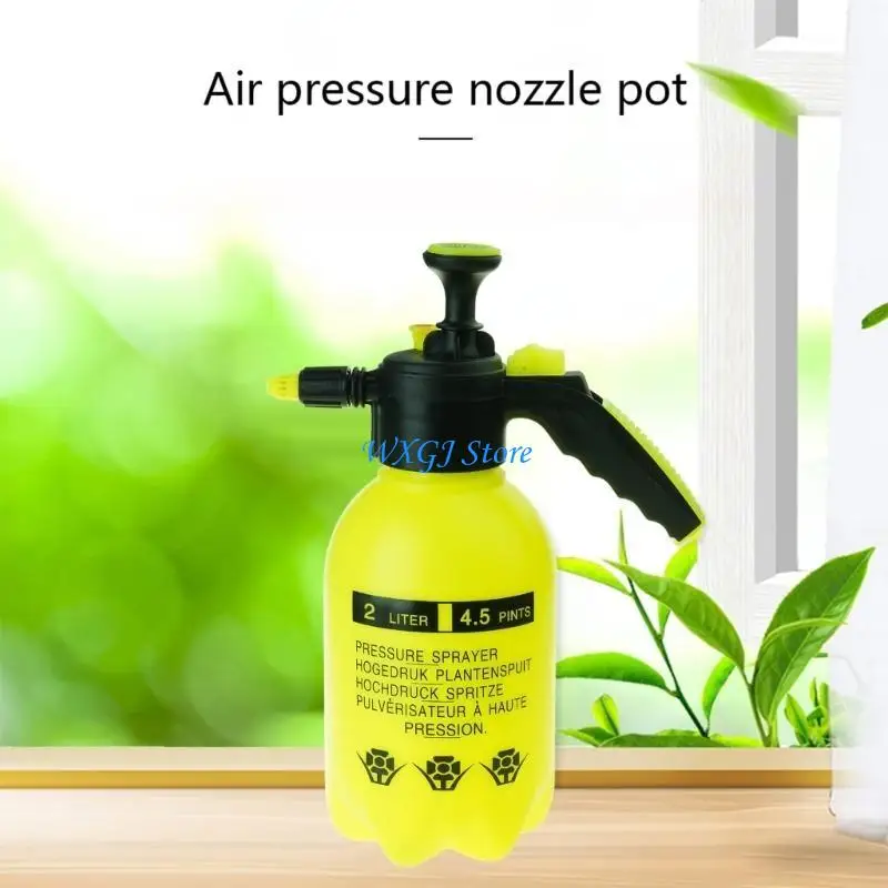 

37JE Hand Held Air Manual Pressure 2L Watering Can with Long Rod Sprayer Plastic Small Watering Pot Gardening Supplies