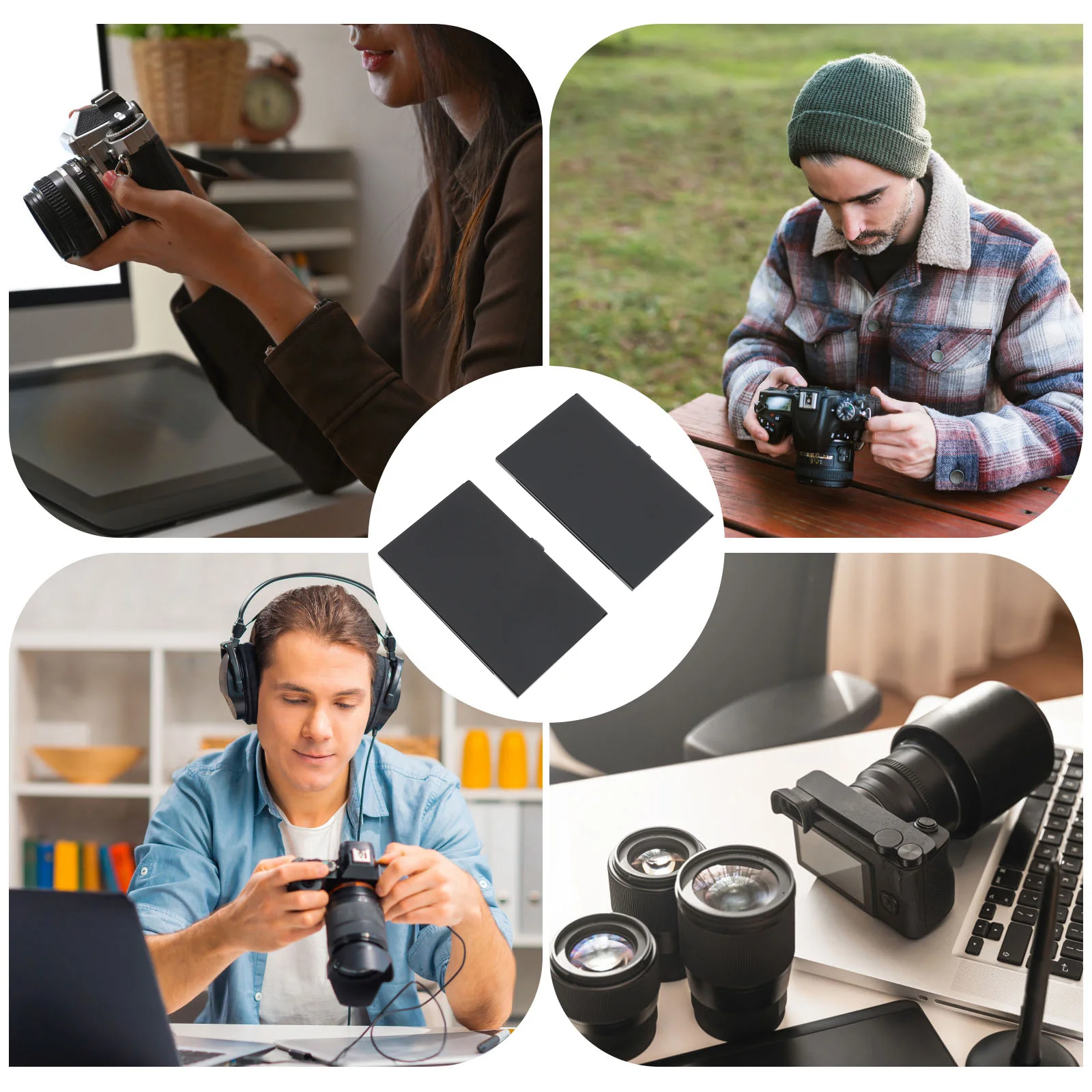 

2Pcs Memory Storage Case Black Waterproof Shockproof Dustproof Holder Box for Cards Portable Storage Photography Supplies