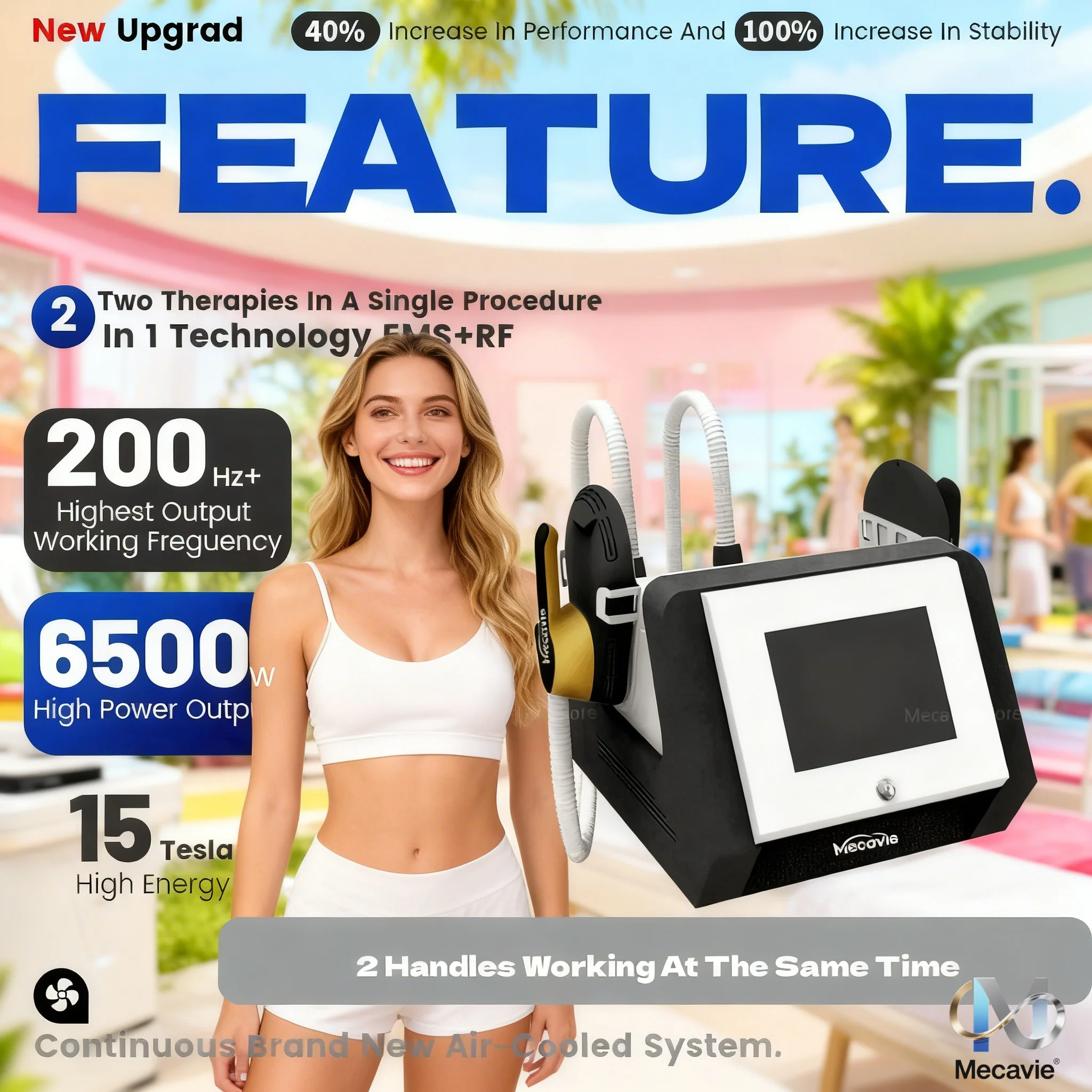 

MECAVIE 2026 NEW Multi Function Magnetic Slimming Lose Weight EMS Body Shaping Machine Fat Removal 6500W build muscle Machine